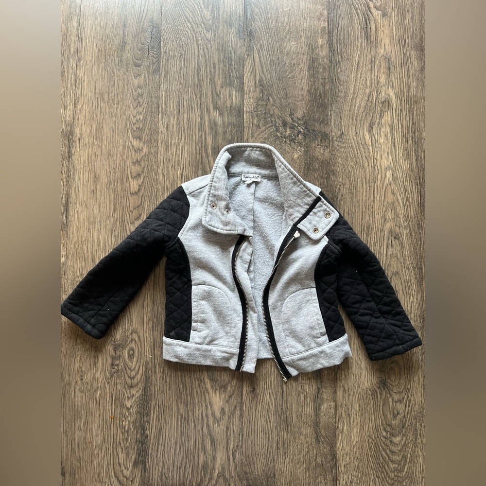 Splendid Black and Grey Zip-Up Sweatshirt/Jacket Size 3T